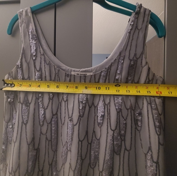 BB DAKOTA Roselyn Silver Sequin Sleeveless Mini Shift Dress - Picture 14 of 15